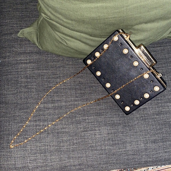 ZARA Faux Pearl Minaudière Box Clutch - Picture 9 of 9